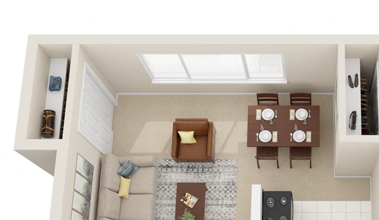Hillvista one bedroom apartment floor plan